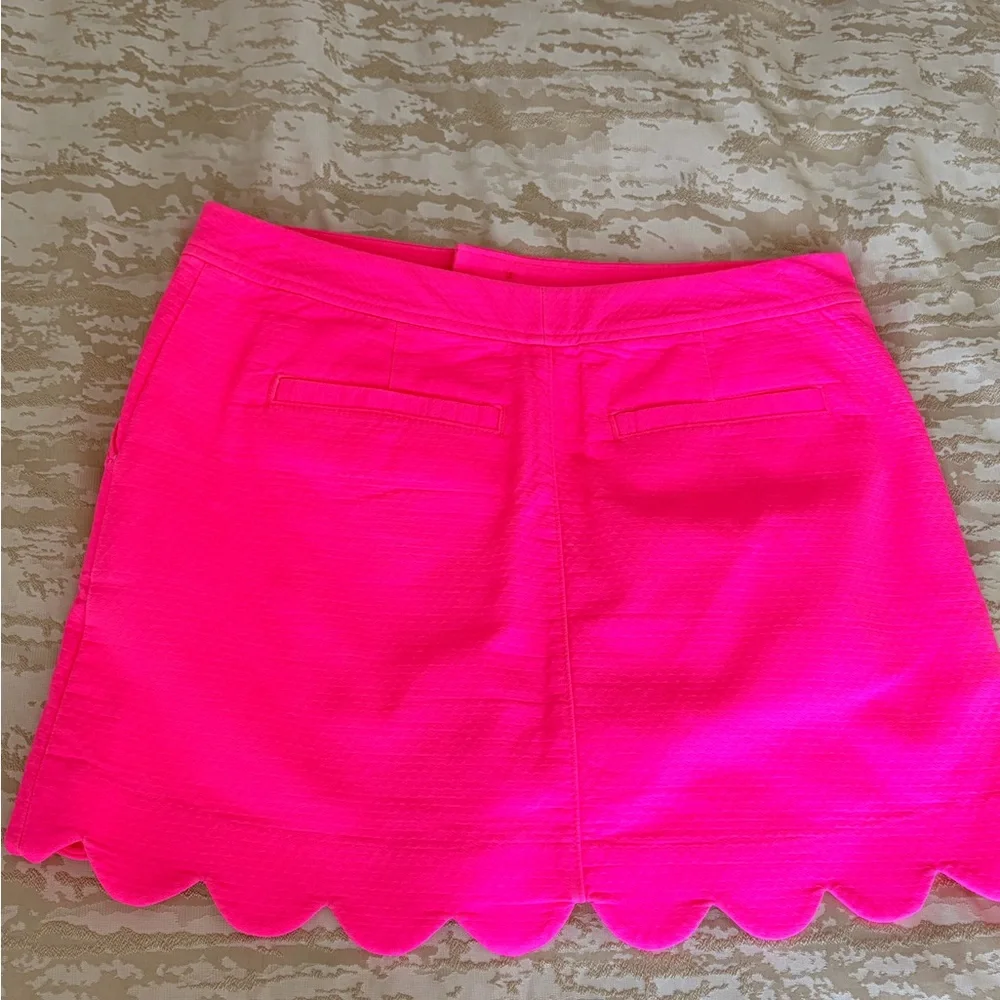 Lilly Pulitzer Neon Pink Scalloped Mini Skirt - Picture 6 of 7